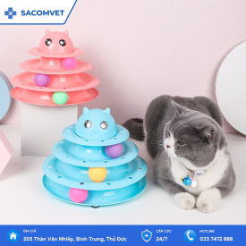 Đồ chơi tháp banh 3 tầng cho mèo