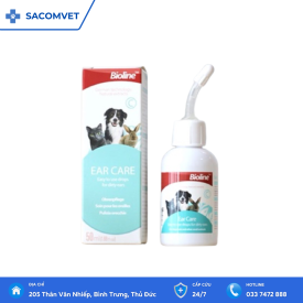 DUNG DỊCH VỆ SINH TAI BIOLINE Ear Care 50ml cho chó mèo