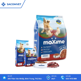 Thức ăn cho chó Maxime vị bò - Dùng cho mọi lứa tuổi gói 1.5Kg