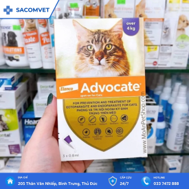 Thuốc nhỏ gáy Advocate trị nội - ngoại kí sinh cho mèo