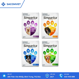 Viên nhai điều trị ve, rận, ghẻ cho chó  Simparica