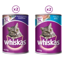 Thức ăn ướt cho mèo Whiskas lon 400gr